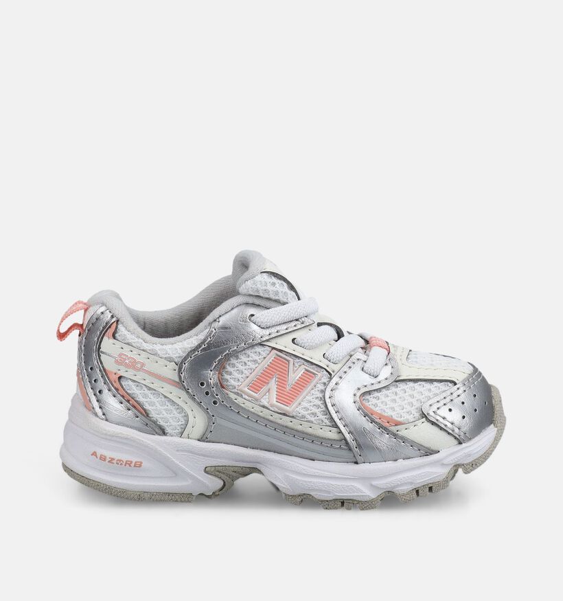 New Balance 530 Zilveren/Roze Sneakers voor meisjes (375227) - geschikt voor steunzolen