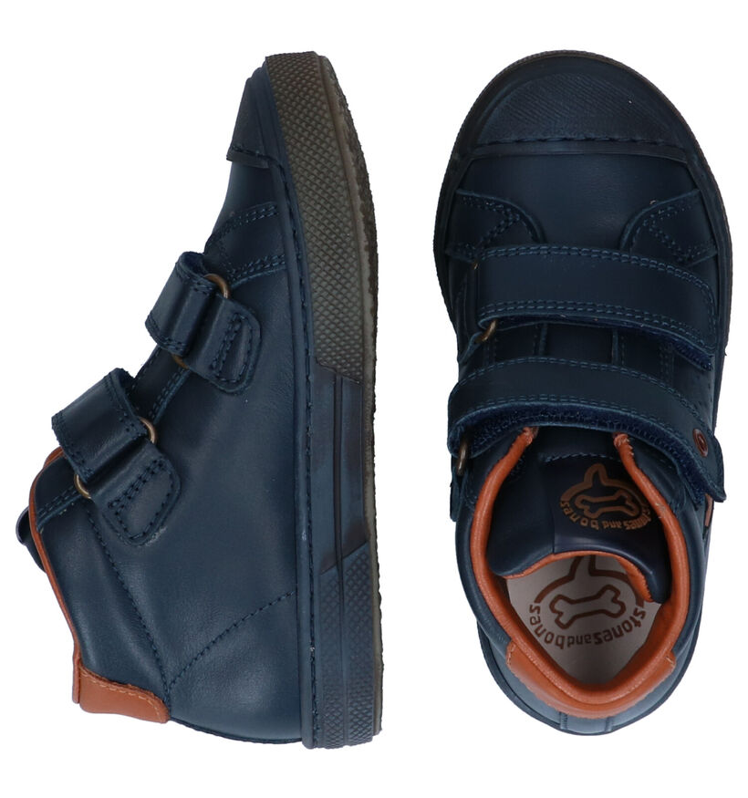 STONES and BONES Rosti Chaussures à velcro en Bleu pour garçons (313880) - pour semelles orthopédiques