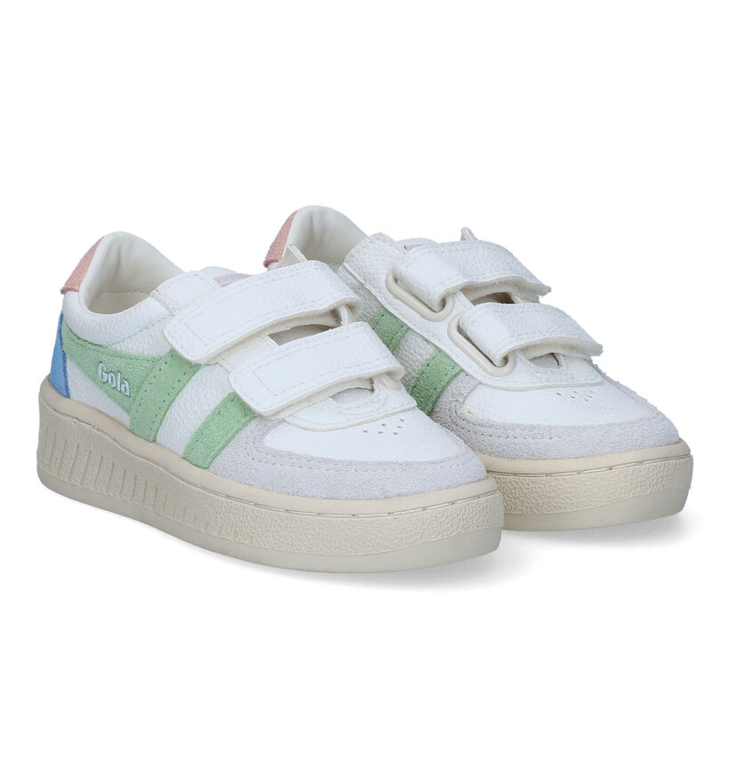 Gola Grandslam Trident Strap Witte Sneakers voor meisjes (335714) - geschikt voor steunzolen