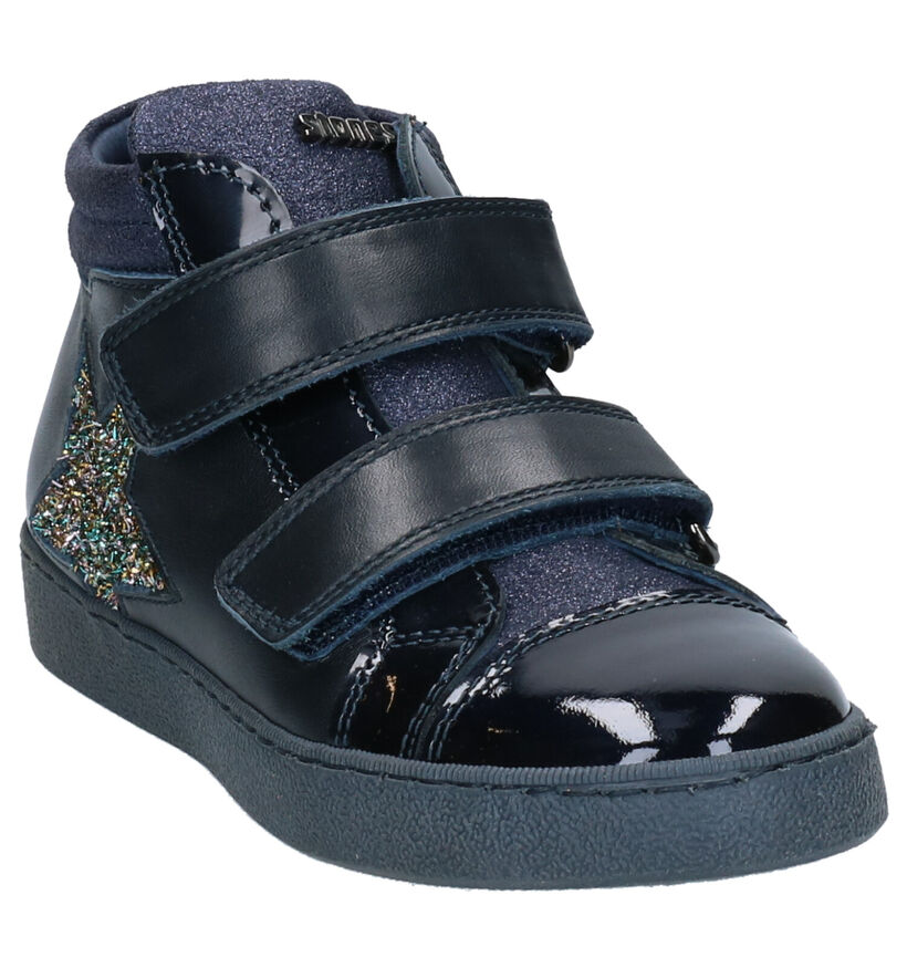 STONES and BONES Emata Chaussures hautes en Bleu en cuir (260383)