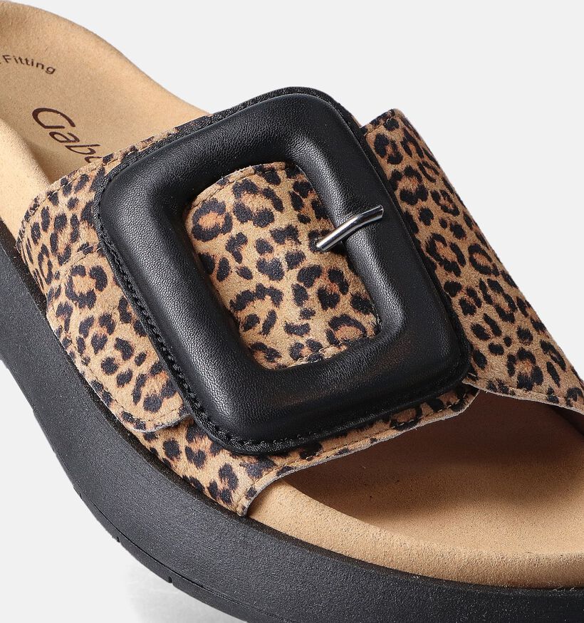 Gabor Zwarte Slippers Leopard voor dames (355122)