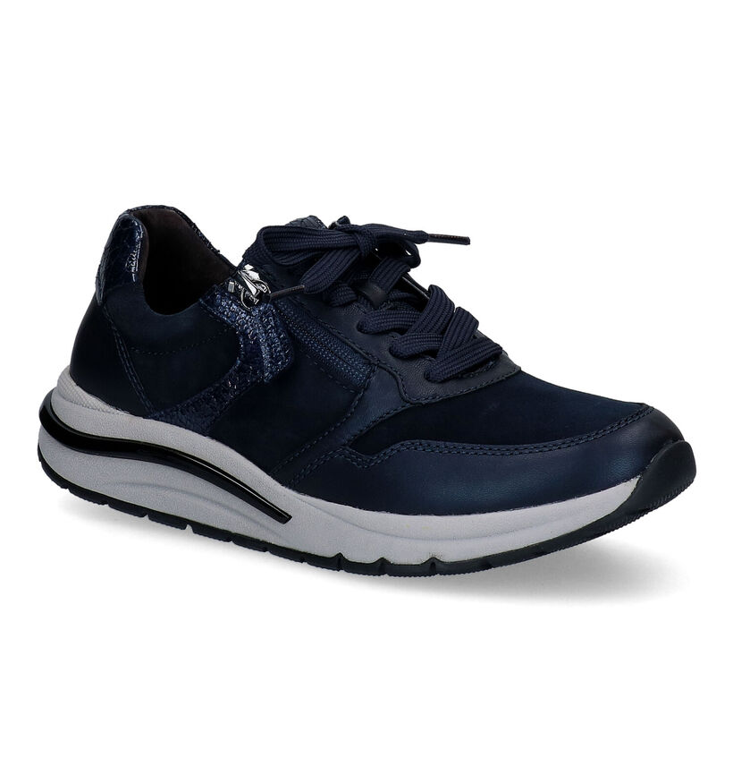 Gabor OptiFit Blauwe Veterschoenen voor dames (297422) - geschikt voor steunzolen