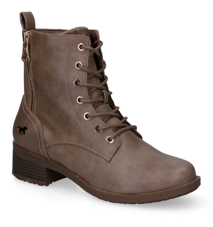 Mustang Boots à lacets en Taupe pour femmes (316062)