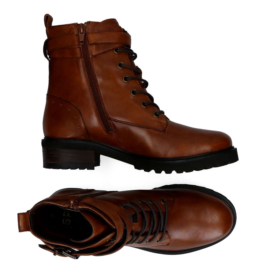 SPM Lorry Bottines en Cognac en cuir (296251)