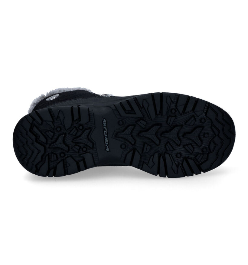 Skechers Trego Cold Blue Bottes de neige en Noir pour femmes (312805) - pour semelles orthopédiques