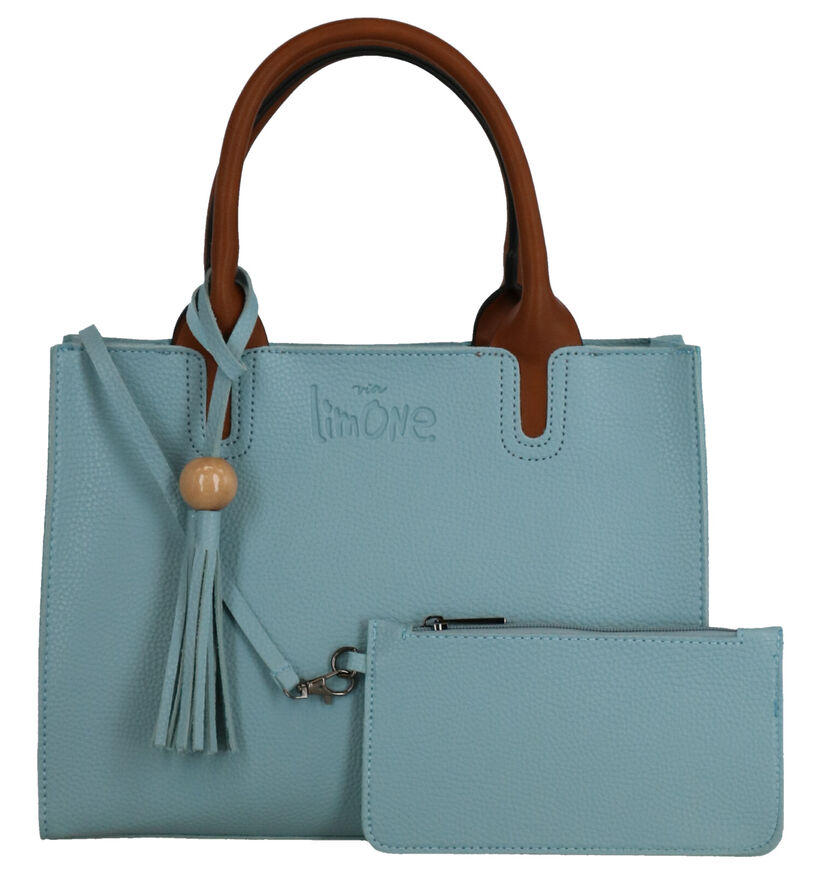 Via Limone Turquoise Handtas in leer (298967)