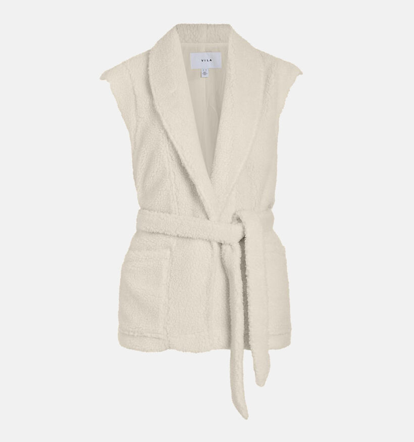 Vila Tina Beige Teddy Vest zonder mouwen voor dames (334677)