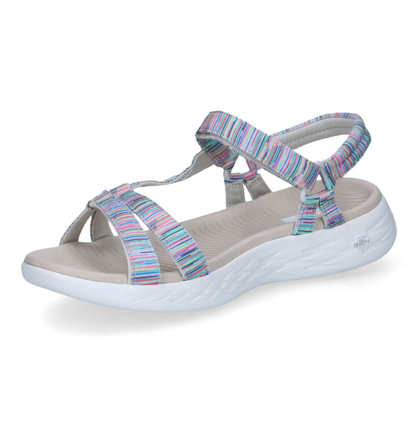 Skechers On The Go 600 Electric Blauwe Sandalen in stof (305709)