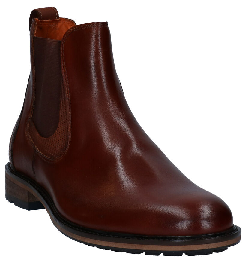 Van Lier Cognac Chelsea Boots in leer (283340)