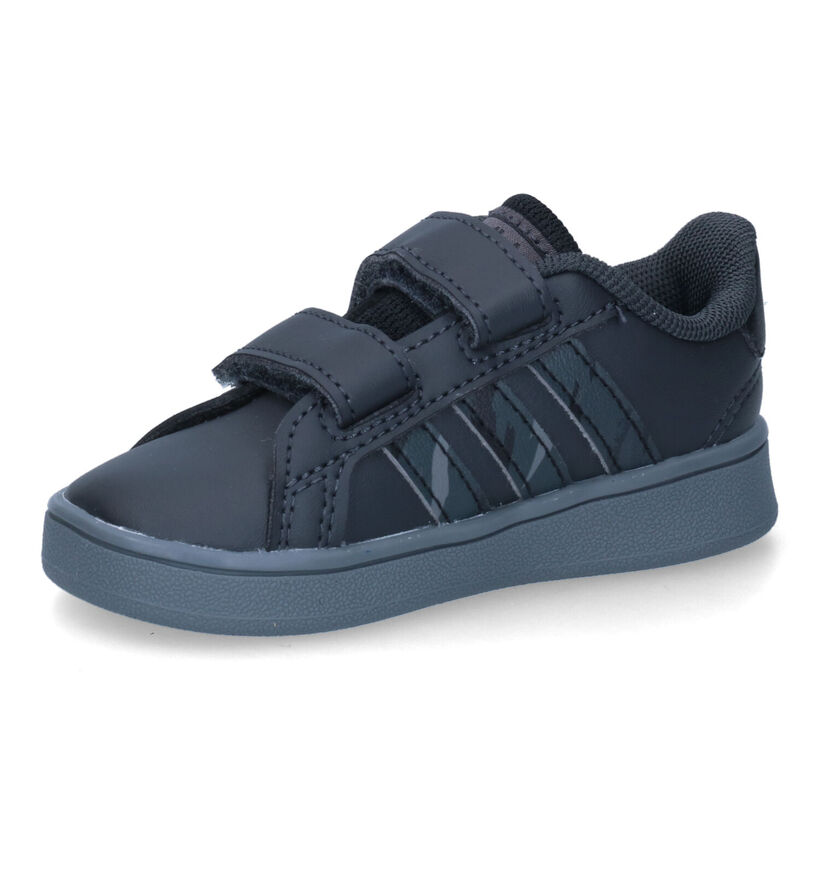 adidas Grand Court Zwarte Sneakers voor jongens (301169) - geschikt voor steunzolen