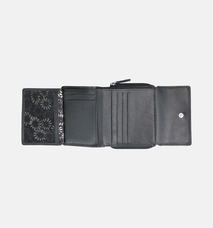 Euro-Leather Cardelli Porte-monnaie zipp&eacute; en Noir pour femmes (375942)