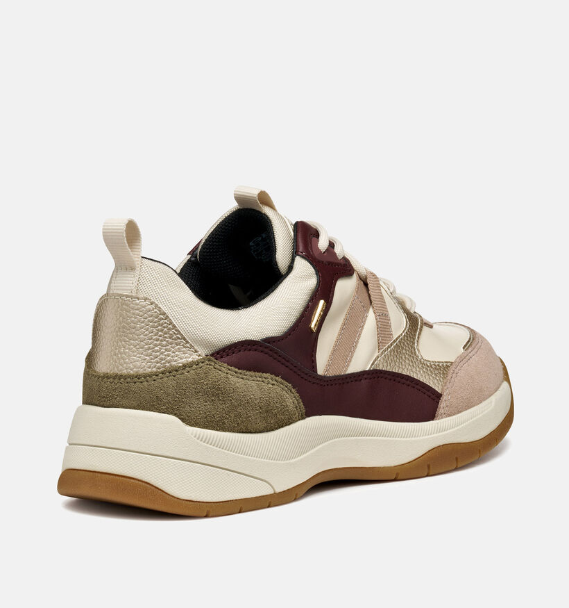 Geox Berinike Baskets habillées en Beige/Bordeaux pour femmes (360138) - pour semelles orthopédiques
