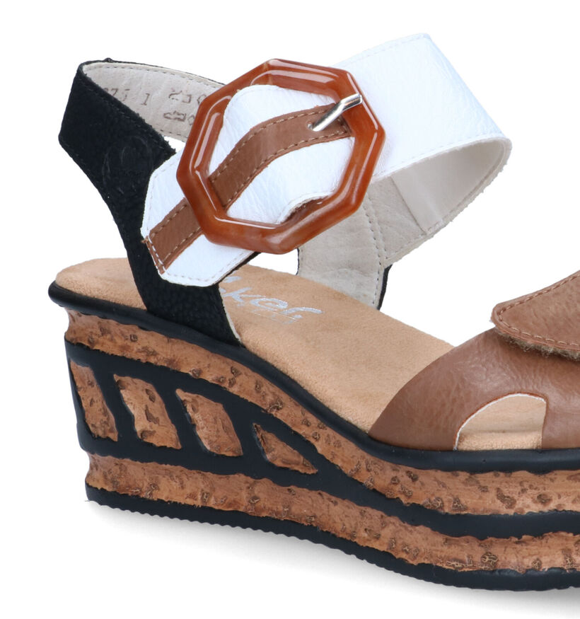 Rieker Cognac Sandalen met sleehak voor dames (323608)