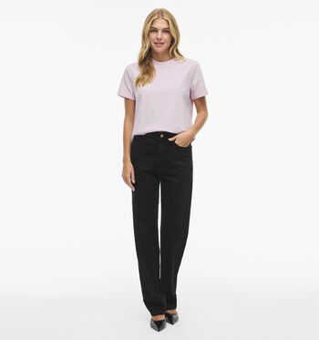 Vila T-shirts Wit/Blauw/Roze