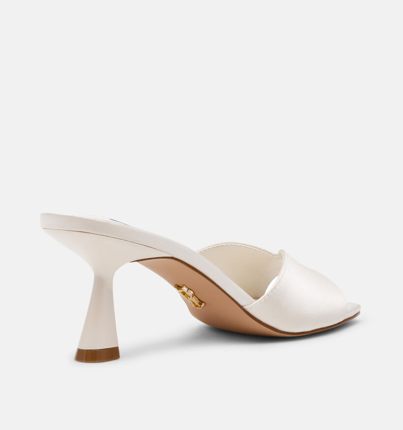 Steve Madden Ivie Ivory Pearl Nu-pieds &agrave; talons en Blanc pour femmes (379921)