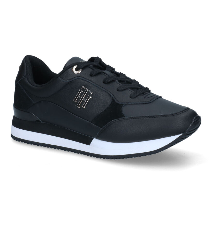 Tommy Hilfiger Emboss Zwarte Sneakers voor dames (314018) - geschikt voor steunzolen