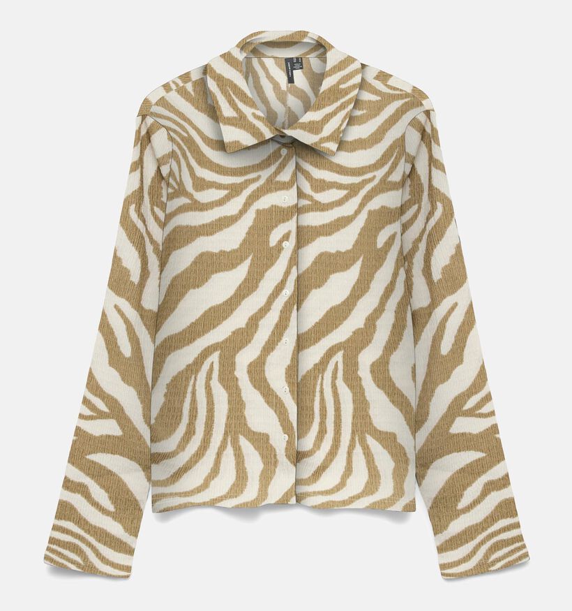 Vero Moda Friga Zebra Beige/Bruine Hemd voor dames (367133)
