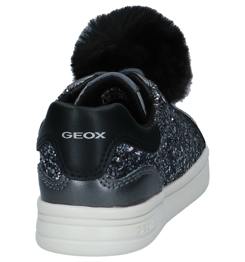 Geox Grijze Metallic Sneakers met Pompons in kunstleer (223140)