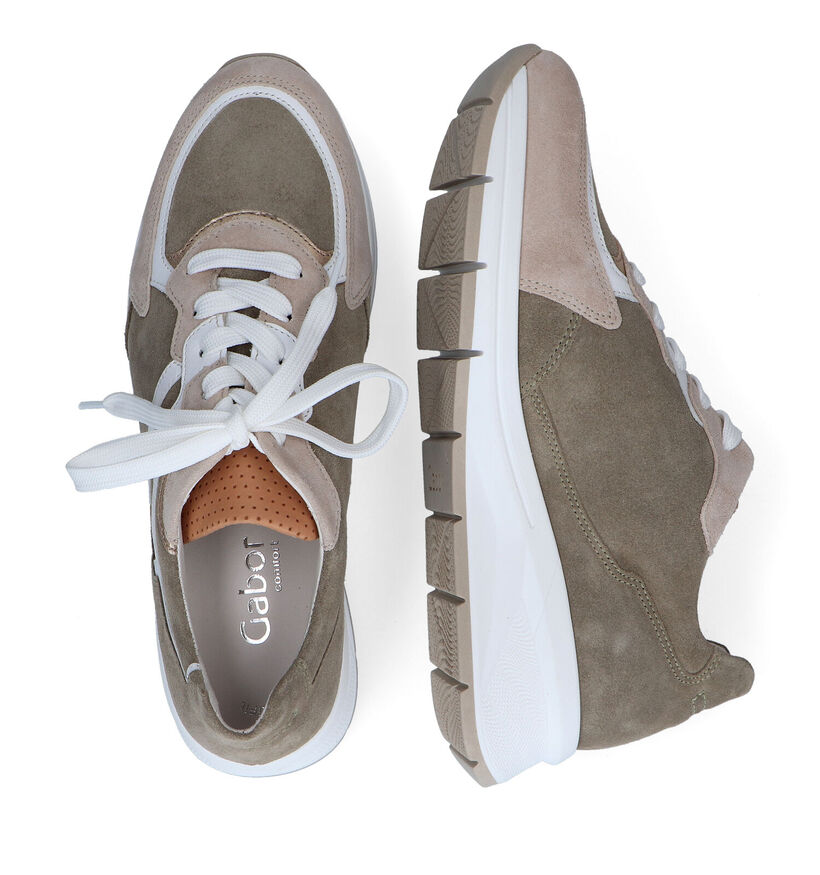 Gabor OptiFit Beige Sneakers in daim (306634)