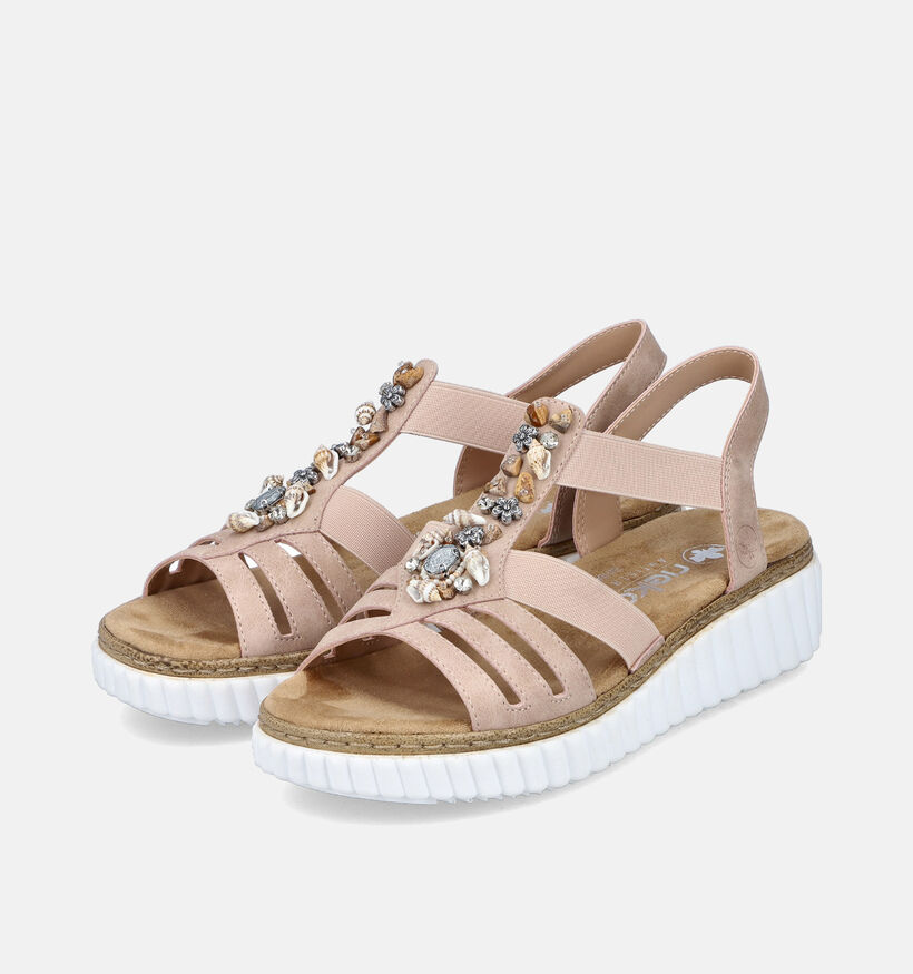 Rieker Roze Sandalen met Sleehak voor dames (359297)