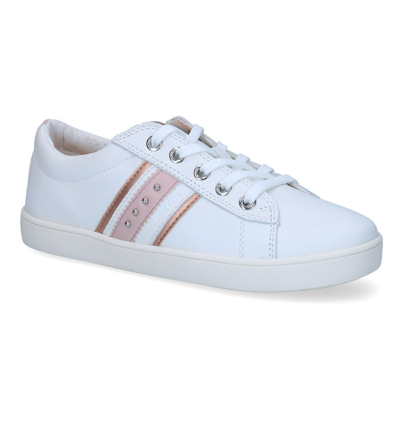 Geox Kathe Witte Veterschoenen in leer (302668)