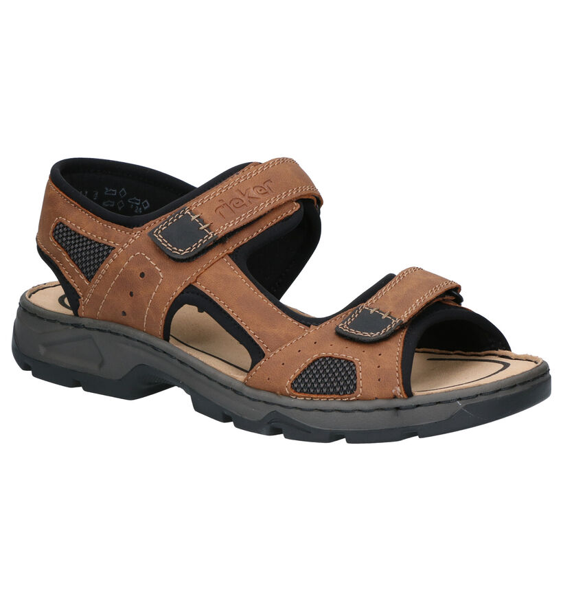 Rieker Zwarte Sandalen in kunstleer (308621)