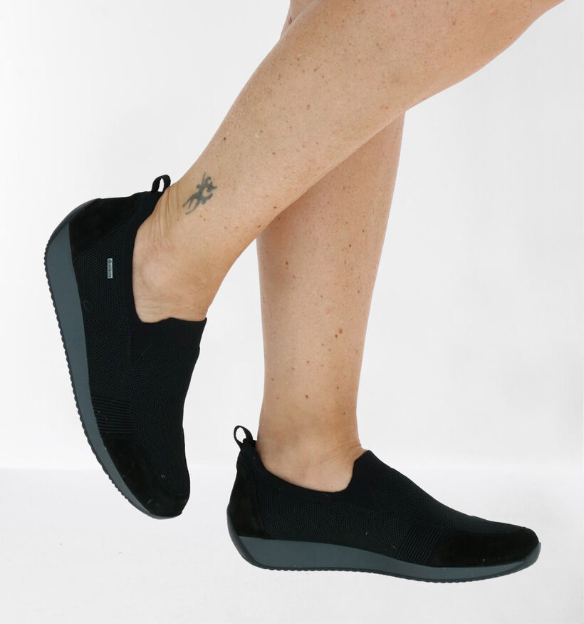 Ara Lissabon Chaussures Slip-on en Noir en textile (282774)