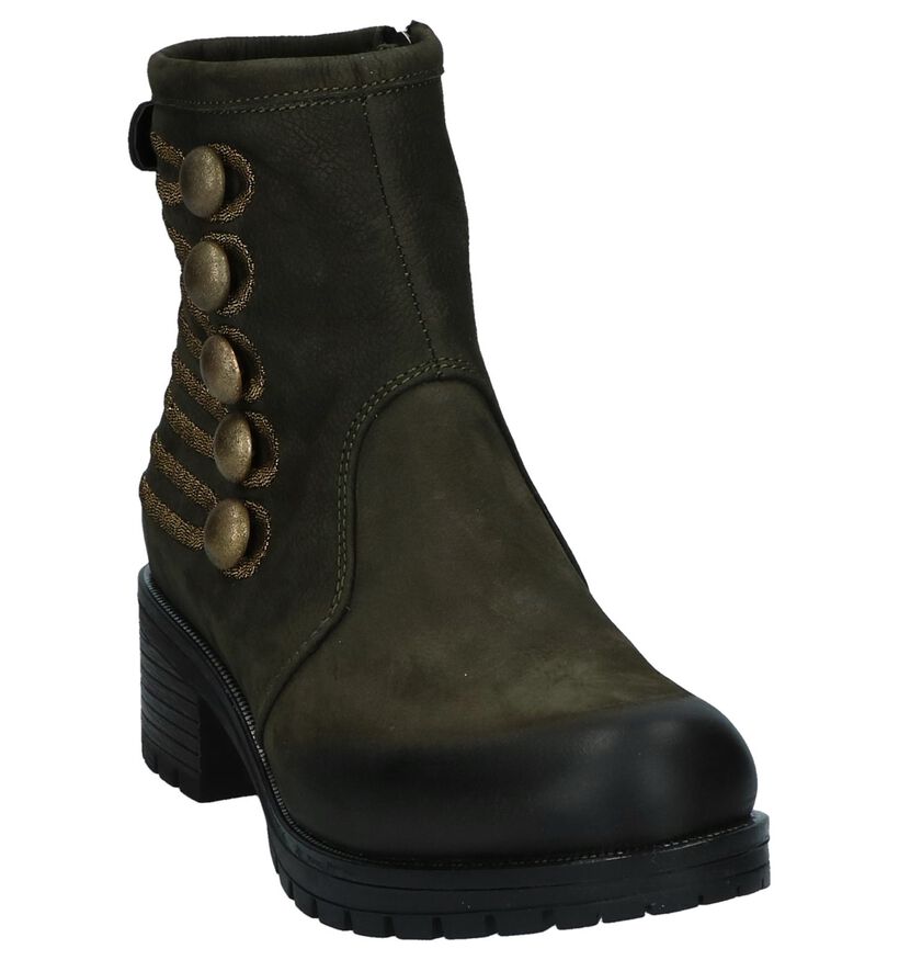 Baboos Bottines en Vert kaki en nubuck (235316)