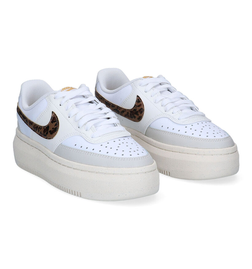 Nike Court Vision Alta Witte Sneakers in kunstleer (299464)