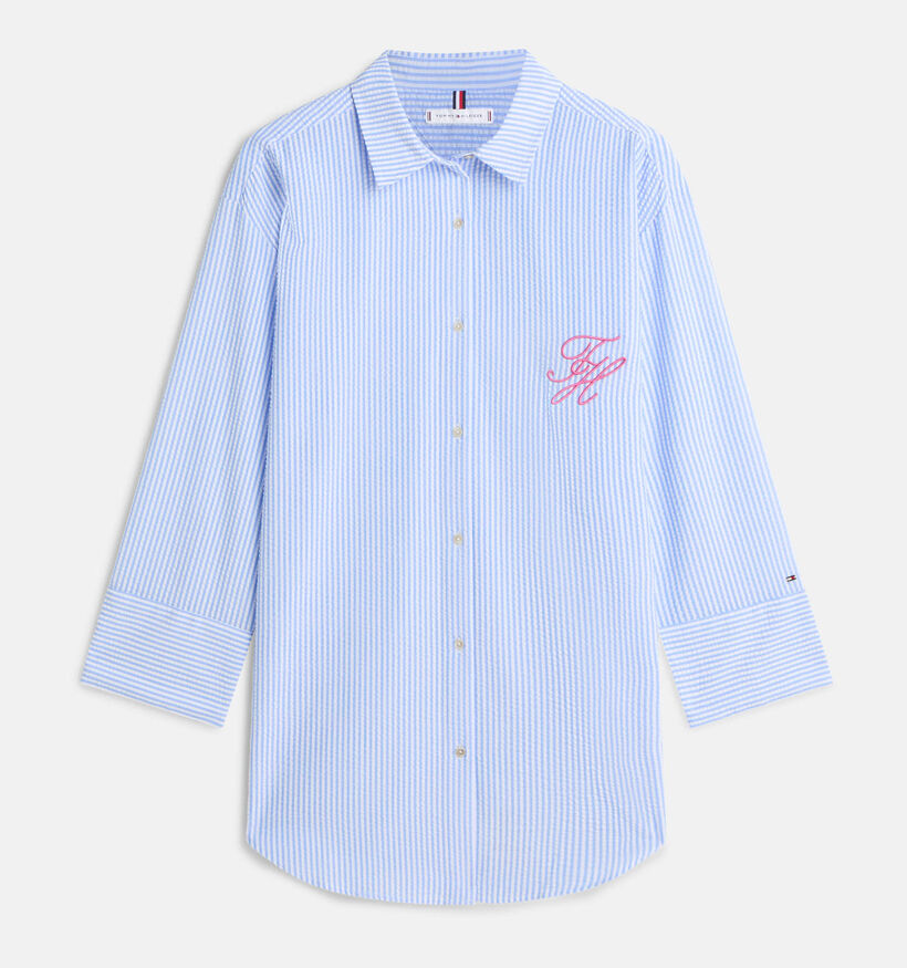 Tommy Hilfiger Seersucker Lichtblauw Hemd voor dames (369264)