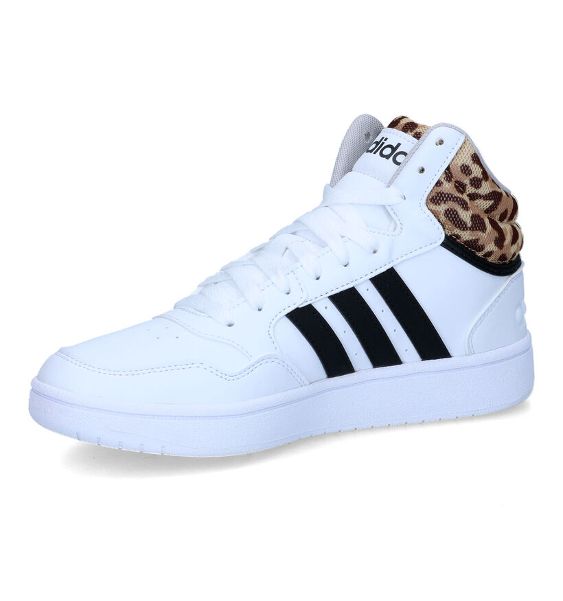 adidas Hoops 3.0 Mid Zwarte Sneakers in kunstleer (316561)
