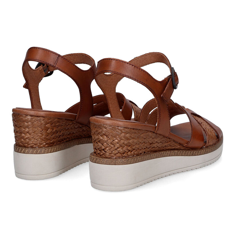 Tamaris Cognac Sandalen in leer (307598)