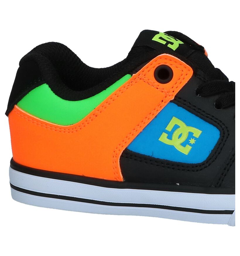 DC Shoes Pure Elastic Zwarte Lage Skateschoenen in kunstleer (235130)