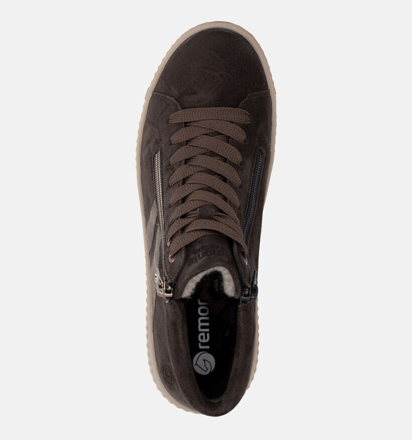 Remonte Donkerbruine Hoge Sneakers voor dames (379866) - geschikt voor steunzolen