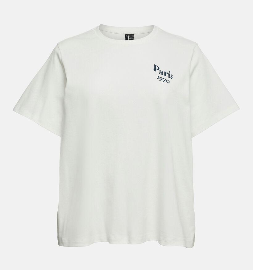 Vero Moda Curve Vera Caty T-shirt Paris en Blanc pour femmes (367791)