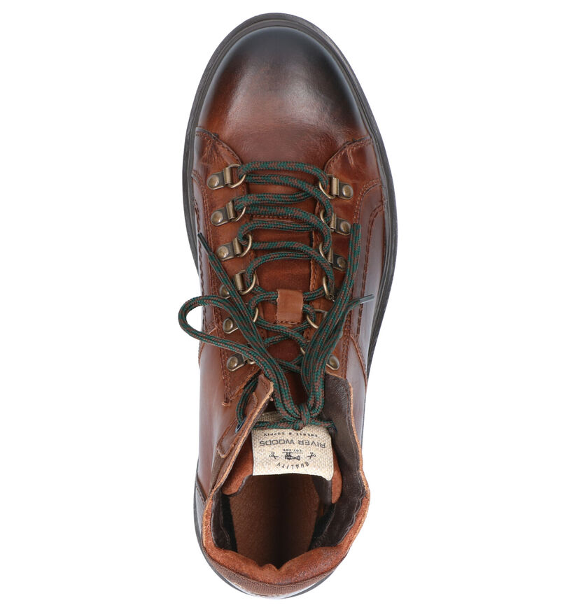 River Woods Bottines en Cognac en cuir (260318)