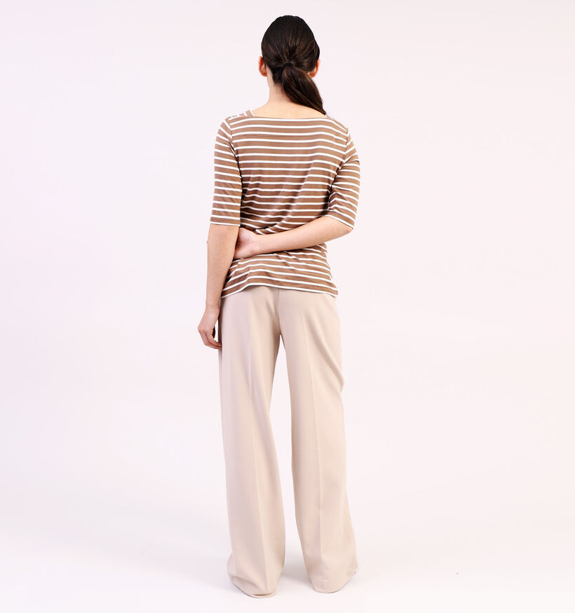 comma Bruine Gestreepte T-shirt (313228)