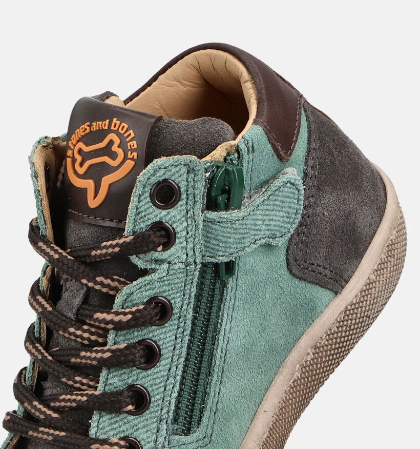 STONES and BONES Liam Chaussures hautes en Gris/Vert pour garçons (362019) - pour semelles orthopédiques