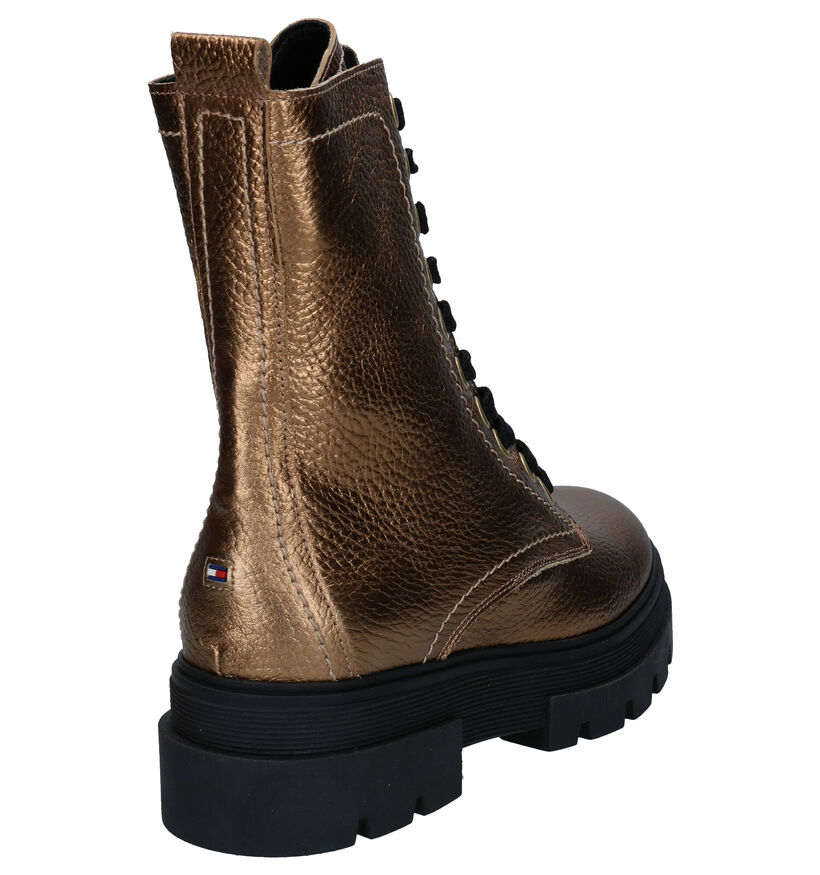 Tommy Hilfiger Rugged Classic Bottines en Or en cuir (280002)