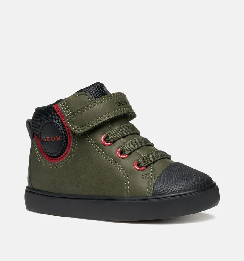 Geox Gisli Chaussures hautes en Vert/Noir pour garçons (361917) - pour semelles orthopédiques