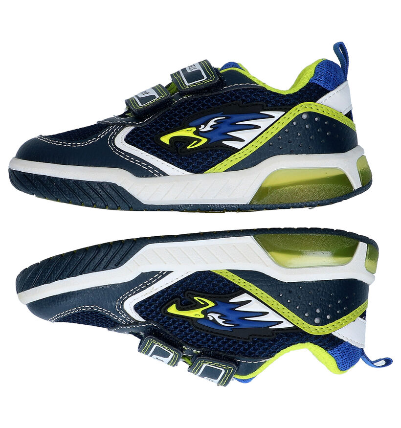 Geox Inek Chaussures à velcro en Bleu en simili cuir (287070)