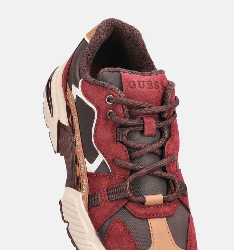 Guess Carrli8 Baskets en Rouge fonc&eacute; pour femmes (375739) - pour semelles orthop&eacute;diques