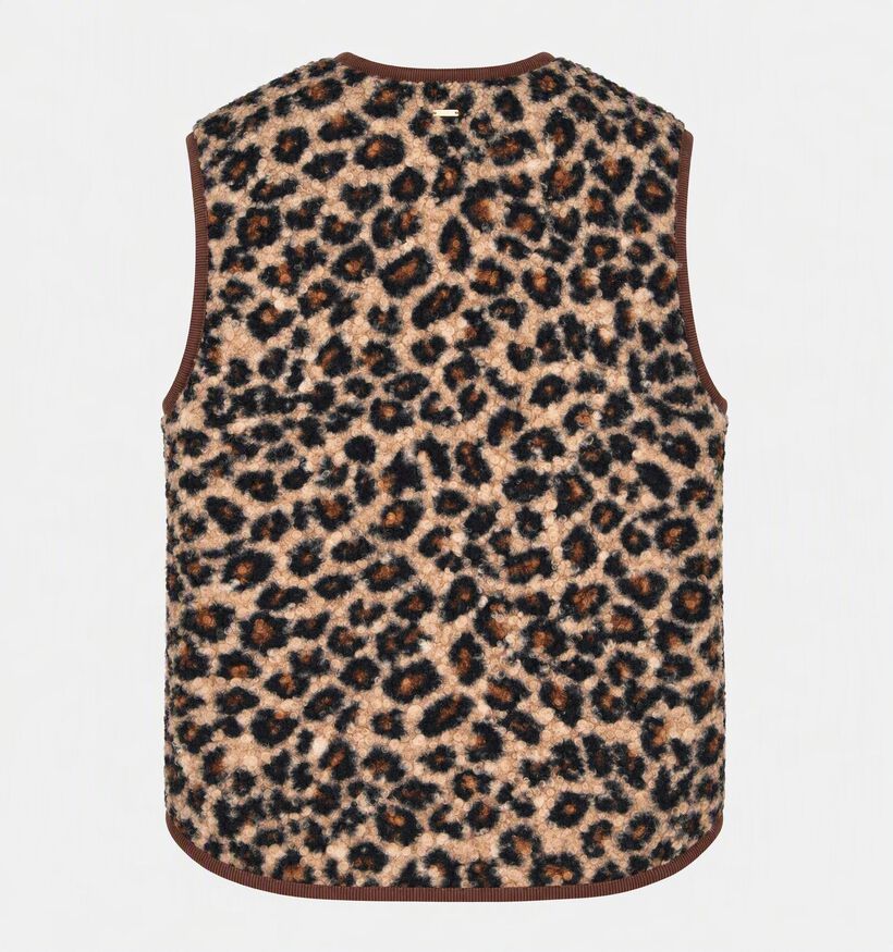 Deeluxe Original Azmira Veste sans manches Leopard en Marron pour femmes (382278)