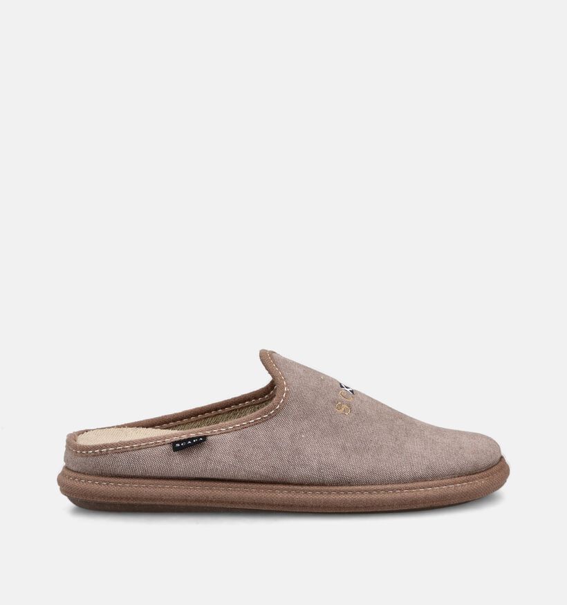 Scapa Pantoufles en Taupe pour hommes (373565) - pour semelles orthop&eacute;diques