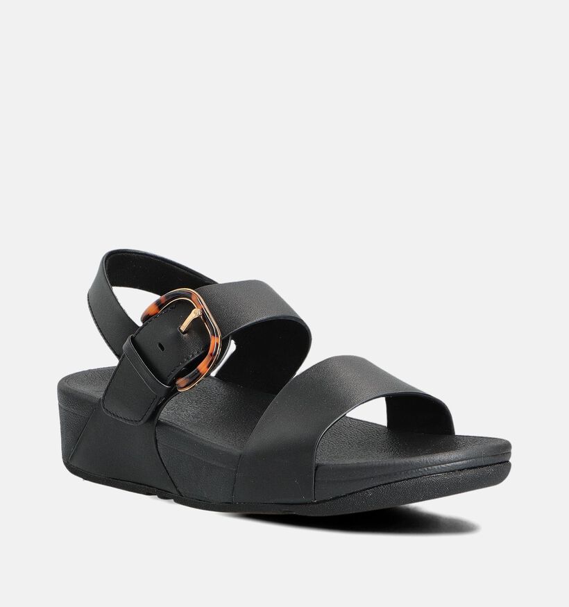 FitFlop Lulu Resin-Buckle Sandales compensées en Noir pour femmes (353669)