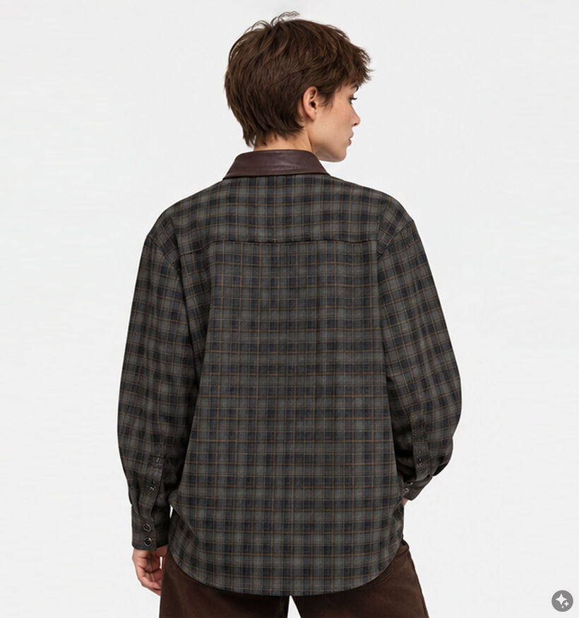 JDY Humila Donkerblauw/Bruin Geruit Hemd voor dames (379373)