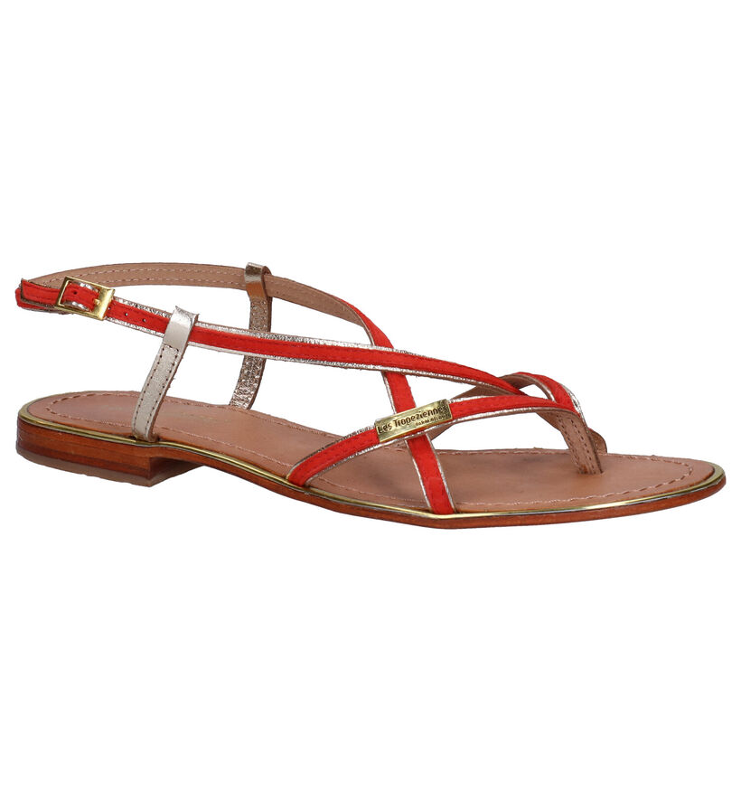 Les Tropeziennes Monagold Oranje Sandalen in daim (275040)