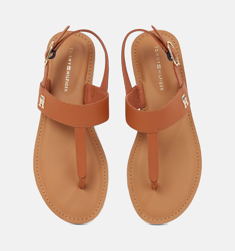 Tommy Hilfiger Sandales Plates en Cognac pour femmes (352606)