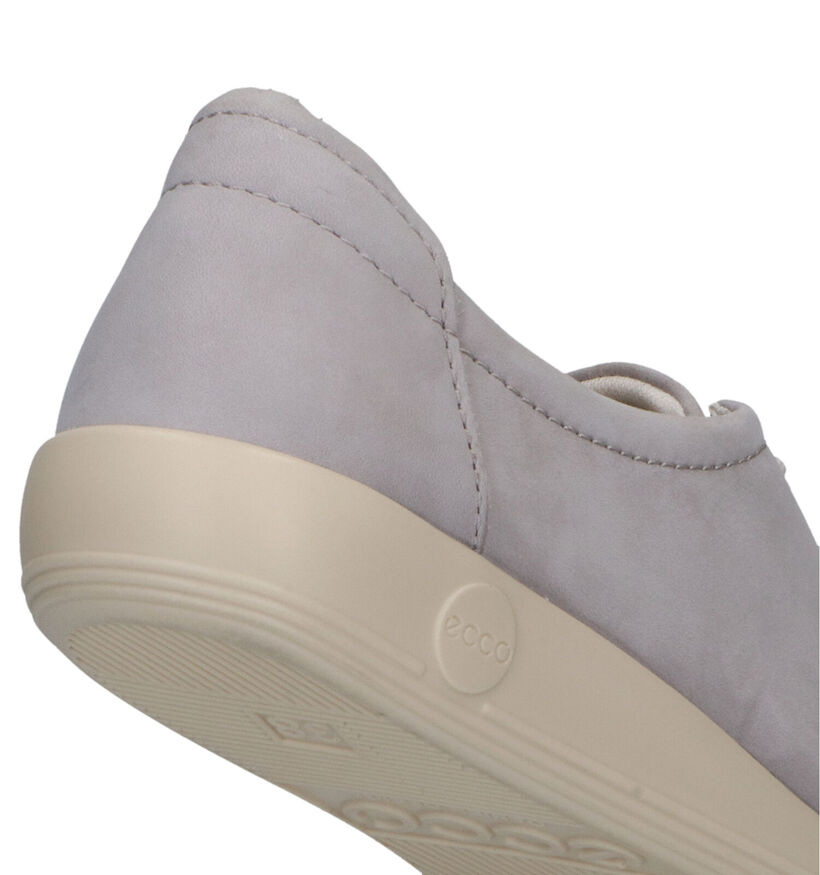 ECCO Soft 2.0 Grijze Veterschoenen in nubuck (321146)