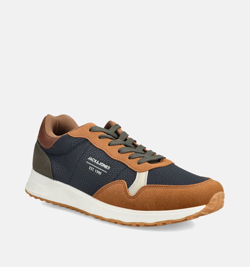 Jack & Jones Beech Pu Chaussures plates en Bleu/Multi pour hommes (375737) - pour semelles orthop&eacute;diques